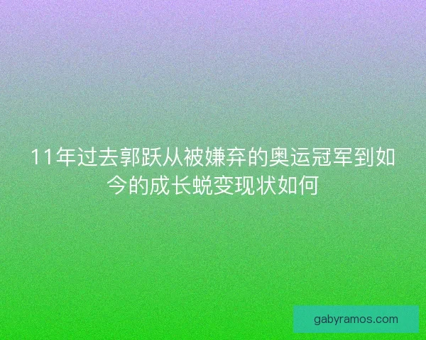 11年过去郭跃从被嫌弃的奥运冠军到如今的成长蜕变现状如何 11年过去郭跃从被嫌弃的奥运冠军到如今的成长蜕变现状如何